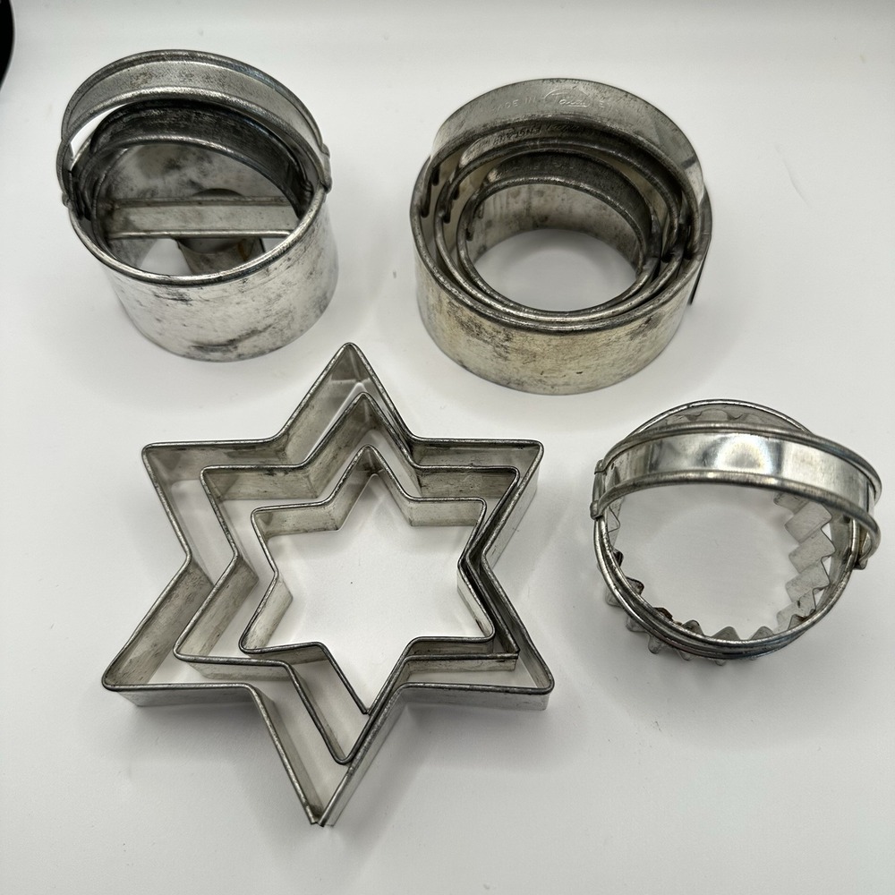 VTG‎ Lot 9 Handles Tala Graduated Nesting Tin Biscuit Pastry Cutters Tala Star